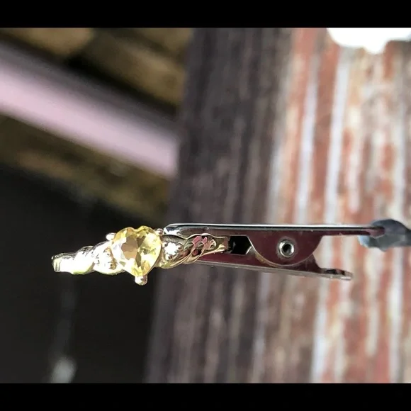 10kt yellow gold citrine ring with white accents - Picture 7 of 14